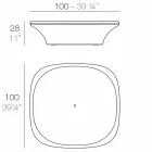Moderní zahradní stůl Ufo 100x100 cm od firmy Vondom, z polyethylenu Viadurini