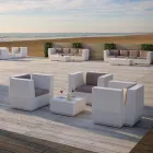 Konferenční stolek Square Garden z polyetylenu vyrobený v Itálii - Macao Viadurini