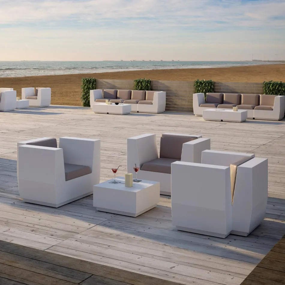 Konferenční stolek Square Garden z polyetylenu vyrobený v Itálii - Macao Viadurini