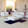 Zahradní čtvercový konferenční stolek Vela Vondom, moderní design z polyethylenu
