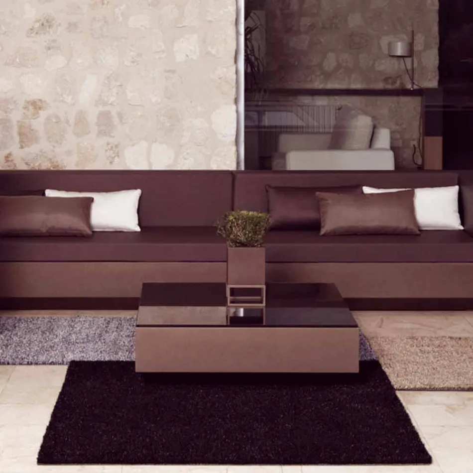 Náměstí moderní zahradní boční stůl Vela by Vondom, z polyethylenu Viadurini