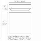 Náměstí moderní zahradní boční stůl Vela by Vondom, z polyethylenu Viadurini