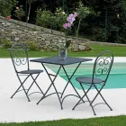 Skládací konferenční stolek Square Garden z antracitově šedé litiny - Zoubiba Viadurini