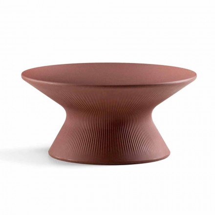 Kulatý zahradní konferenční stolek z barevného polyethylenu vyrobený v Itálii - Desmond Viadurini