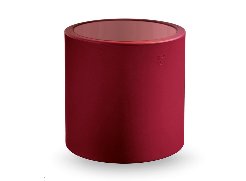Kulatý zahradní konferenční stolek z barevného polyetylenu Made in Italy - Noemi Viadurini