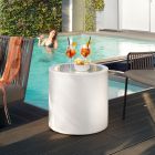 Kulatý zahradní konferenční stolek z barevného polyetylenu Made in Italy - Noemi Viadurini