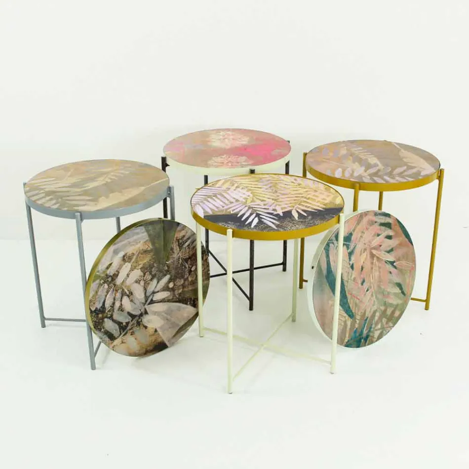 Vnitřní nebo venkovní konferenční stolek s kovovou konstrukcí vyrobený v Itálii - Carim Viadurini