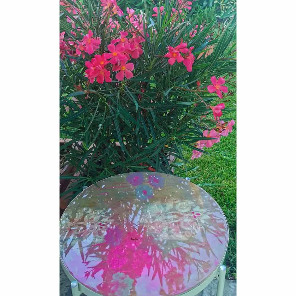 Vnitřní nebo venkovní konferenční stolek s kovovou konstrukcí vyrobený v Itálii - Carim Viadurini