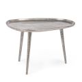 Konferenční stolek pokovený a starožitný hliníkový design Homemotion - Smemo