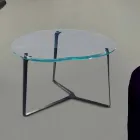 Řemeslný konferenční stolek ze skla a oceli vyrobený v Itálii - Alicante Viadurini