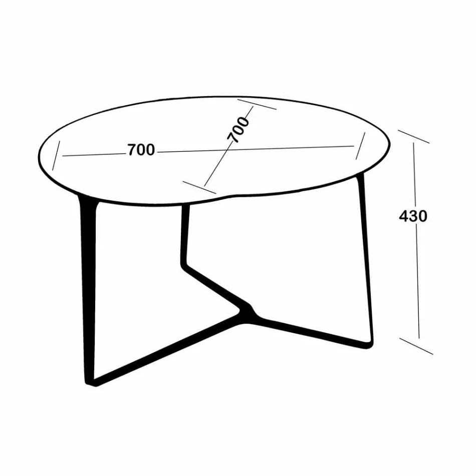 Řemeslný konferenční stolek ze skla a oceli vyrobený v Itálii - Alicante Viadurini