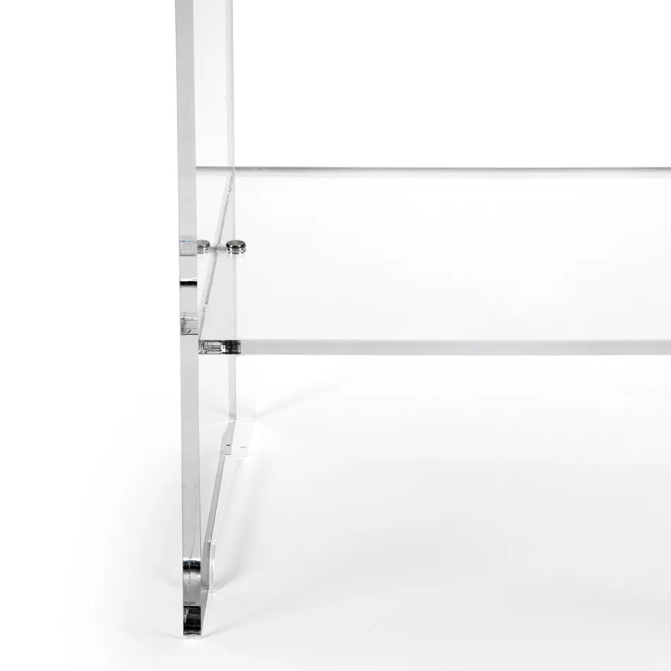 Konferenční stolek s 1 policí z průhledného plexiskla Made in Italy - Mulan Viadurini