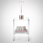 Konferenční stolek s 1 policí z průhledného plexiskla Made in Italy - Mulan Viadurini