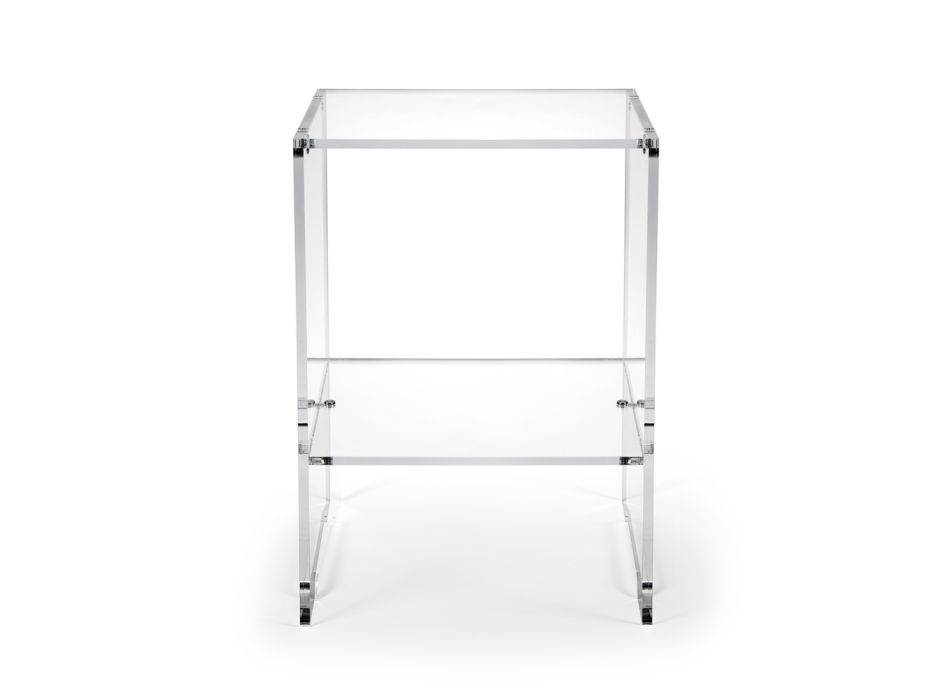 Konferenční stolek s 1 policí z průhledného plexiskla Made in Italy - Mulan Viadurini