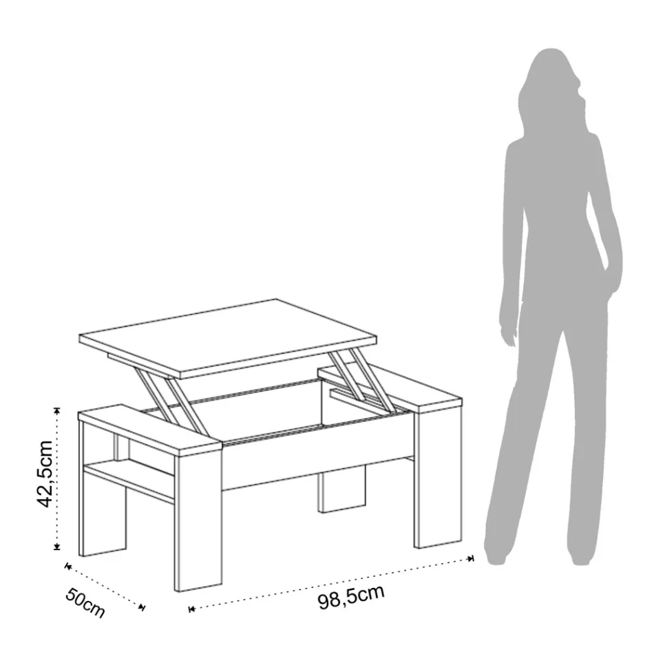 Konferenční stolek s ekologickým dřevěným kontejnerem - Cripto Viadurini