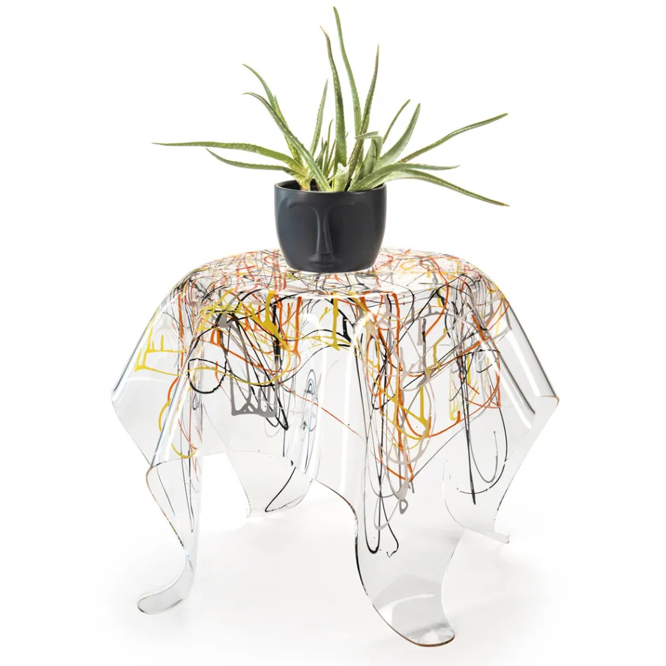 Konferenční stolek s deskou a podnoží z plexiskla Made in Italy - Brento Viadurini