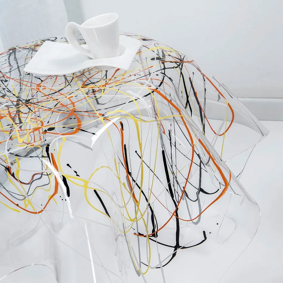 Konferenční stolek s plexiskelnou deskou a podnoží Made in Italy - Brento Viadurini