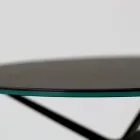 Konferenční stolek s kulatou porcelánovou kameninovou deskou Made in Italy - Siste Viadurini