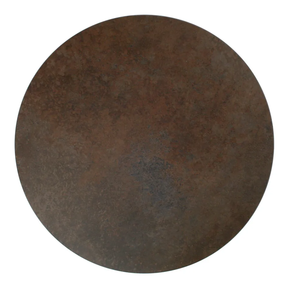 Konferenční stolek s kulatou porcelánovou kameninovou deskou Made in Italy - Siste Viadurini