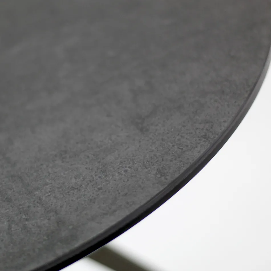 Konferenční stolek s kulatou porcelánovou kameninovou deskou Made in Italy - Siste Viadurini