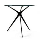 Konferenční stolek s kulatou porcelánovou kameninovou deskou Made in Italy - Siste Viadurini