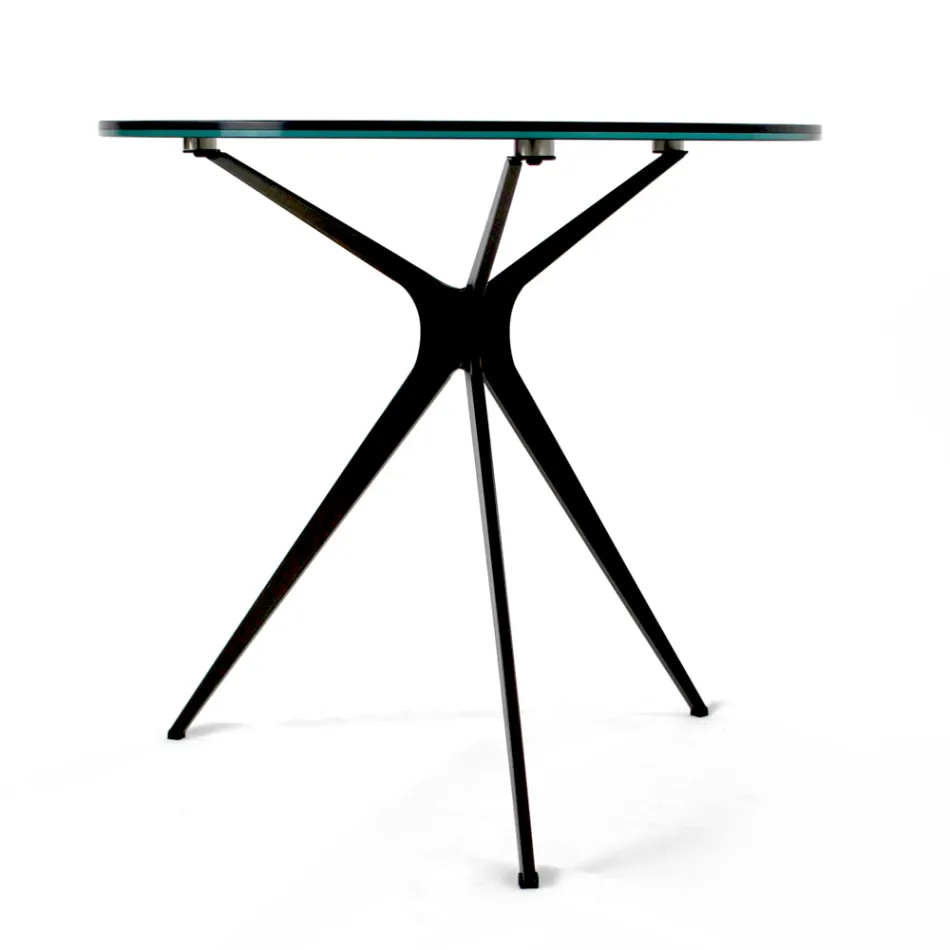 Konferenční stolek s kulatou porcelánovou kameninovou deskou Made in Italy - Siste Viadurini