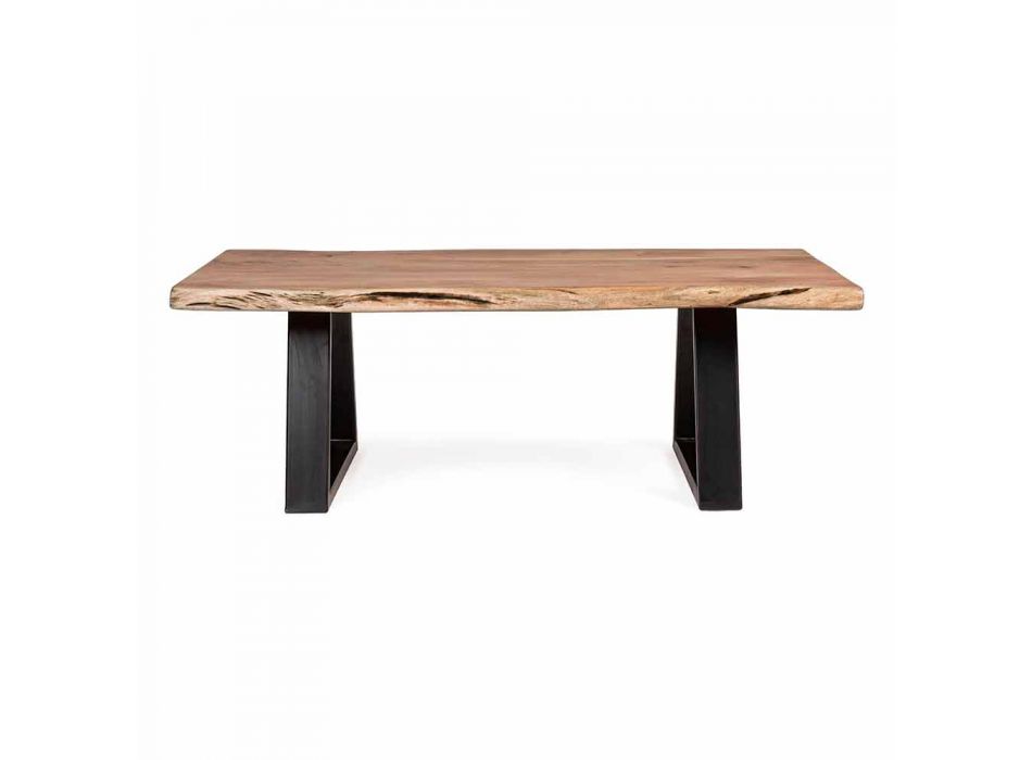 Moderní konferenční stolek Homemotion s deskou z akátového dřeva - Vinni Viadurini