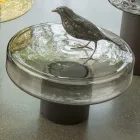 Konferenční stolek se skleněnou deskou a kovovou podnoží Made in Italy - Batulla Viadurini