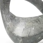 Konferenční stolek se skleněnou deskou a základnou z fosilního kamene - Kalifornie Viadurini