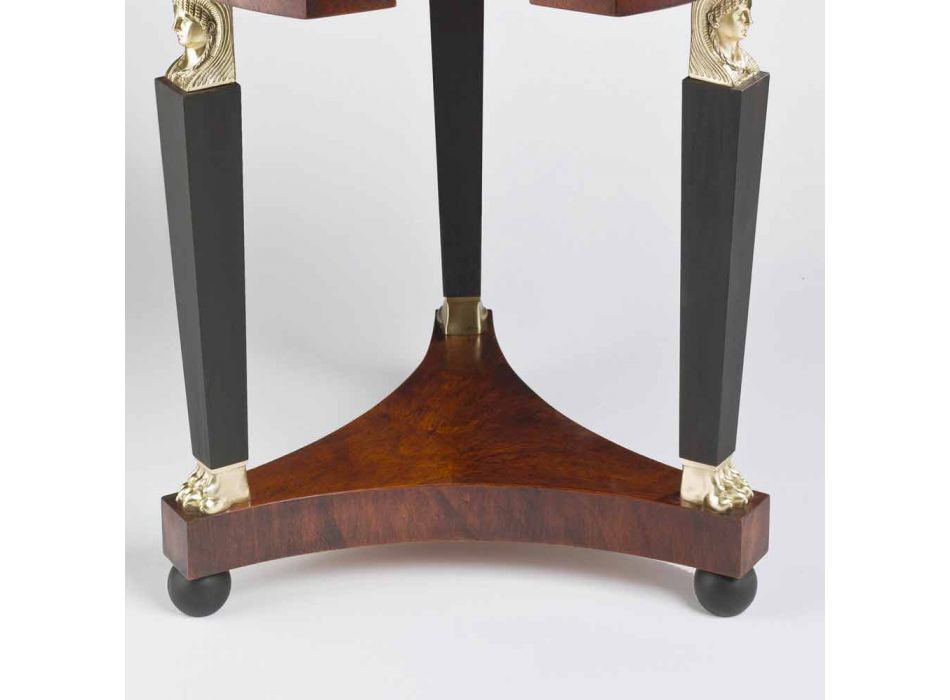 Konferenční stolek se skleněnou deskou a mosaznými dekoracemi, Venuše Viadurini