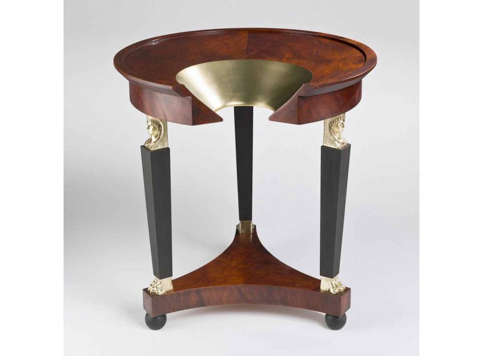 Konferenční stolek se skleněnou deskou a mosaznými dekoracemi, Venuše Viadurini
