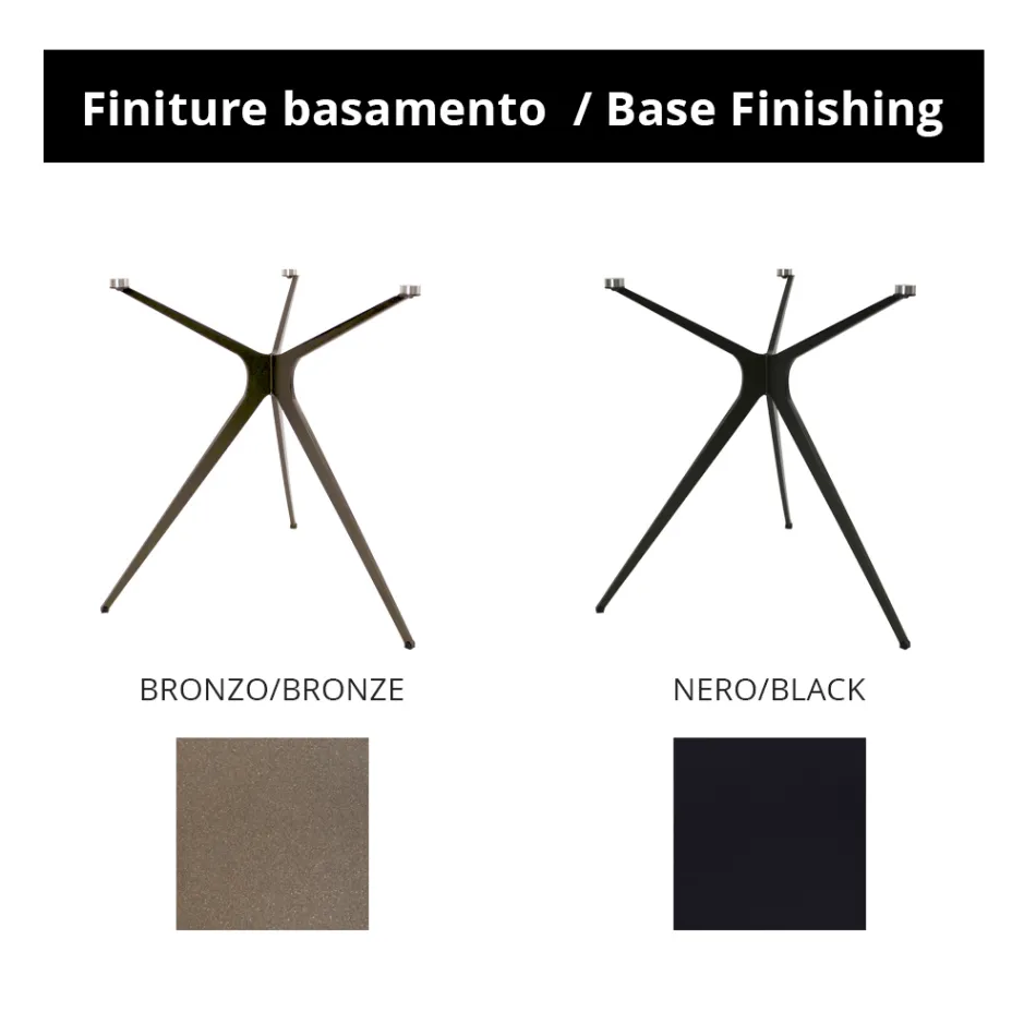 Konferenční stolek s kulatou skleněnou deskou a 3 nohami Made in Italy - Siste Viadurini