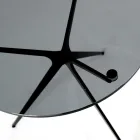 Konferenční stolek s kulatou skleněnou deskou a 3 nohami Made in Italy - Siste Viadurini