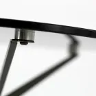 Konferenční stolek s kulatou skleněnou deskou a 3 nohami Made in Italy - Siste Viadurini