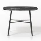 Konferenční stolek se čtvercovou mramorovou deskou Made in Italy - Makino Viadurini