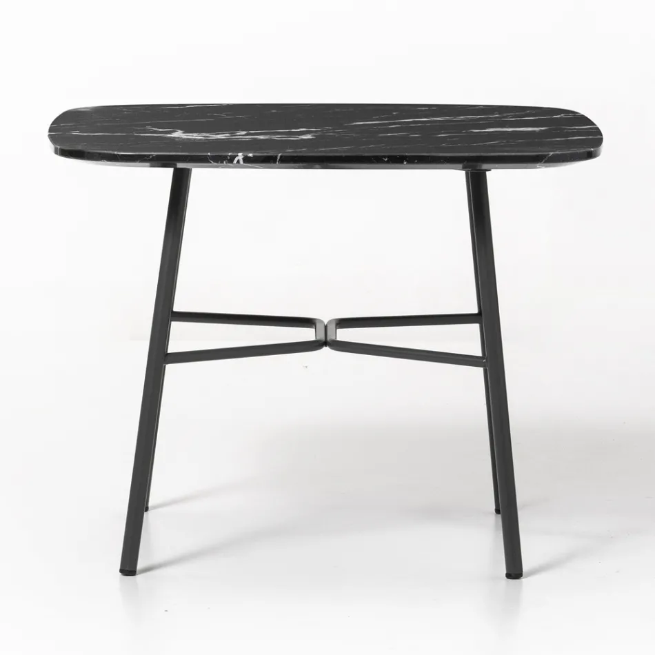 Konferenční stolek se čtvercovou mramorovou deskou Made in Italy - Makino Viadurini