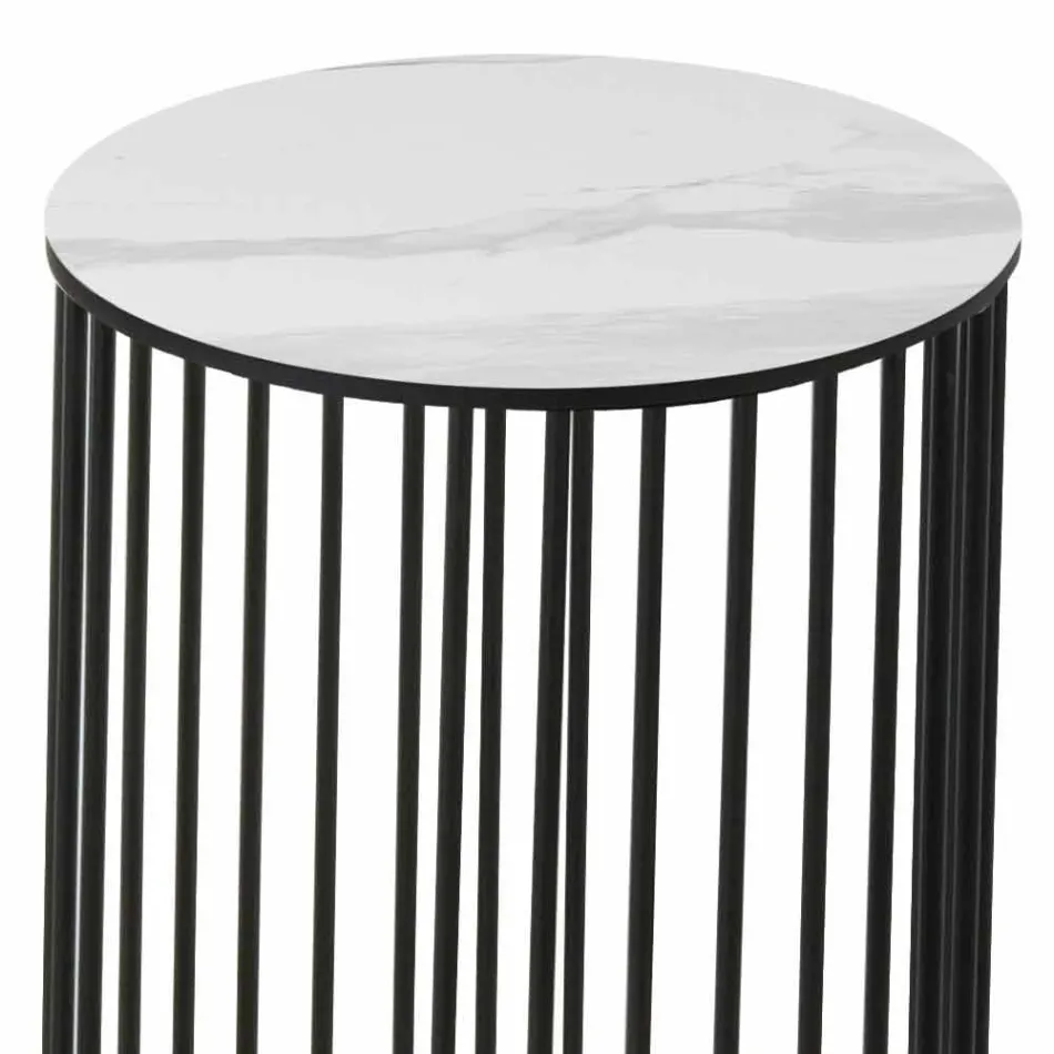 Konferenční stolek s kulatým keramickým povrchem vyrobený v Itálii - Montebianco Viadurini