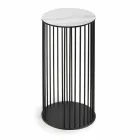 Konferenční stolek s kulatým keramickým povrchem vyrobený v Itálii - Montebianco Viadurini