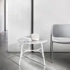 Konferenční stolek s kulatou mramorovou deskou Made in Italy - Makino Viadurini