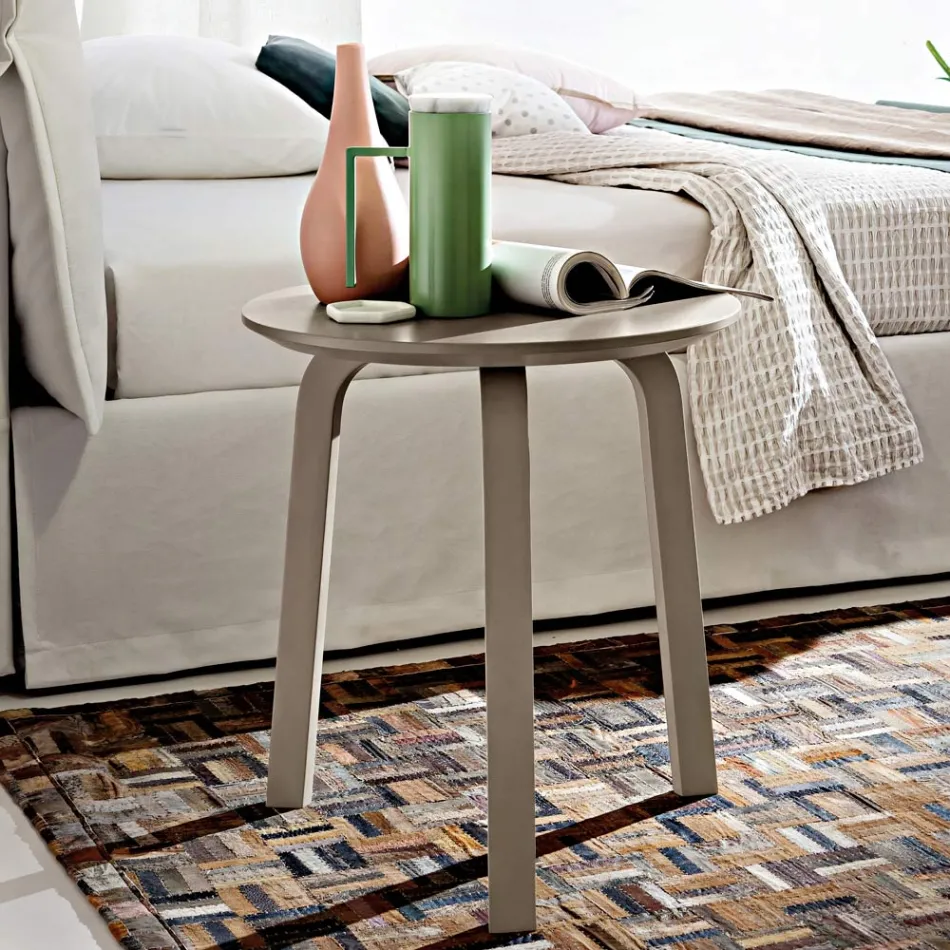 Konferenční stolek do obývacího pokoje s kulatou lakovanou deskou z MDF vyrobený v Itálii, Precious - Tobiko Viadurini