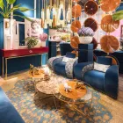 Konferenční stolek s kulatým sklem a dřevěnou deskou vyrobený v Itálii - Baviera Viadurini