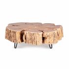 Konferenční stolek Homemotion s tvarovanou deskou v akátovém dřevě - Nabucco Viadurini