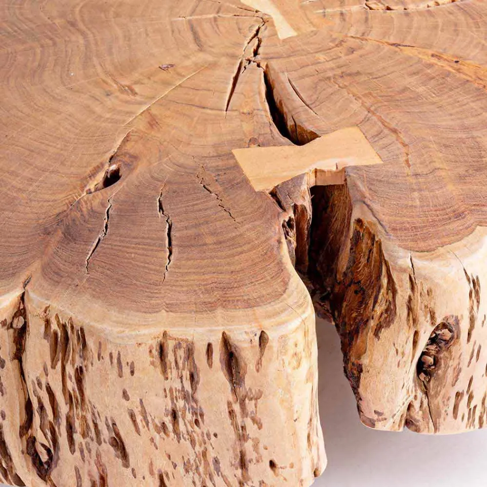 Konferenční stolek Homemotion s tvarovanou deskou v akátovém dřevě - Nabucco Viadurini