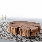 Konferenční stolek Homemotion s tvarovanou deskou v akátovém dřevě - Nabucco Viadurini
