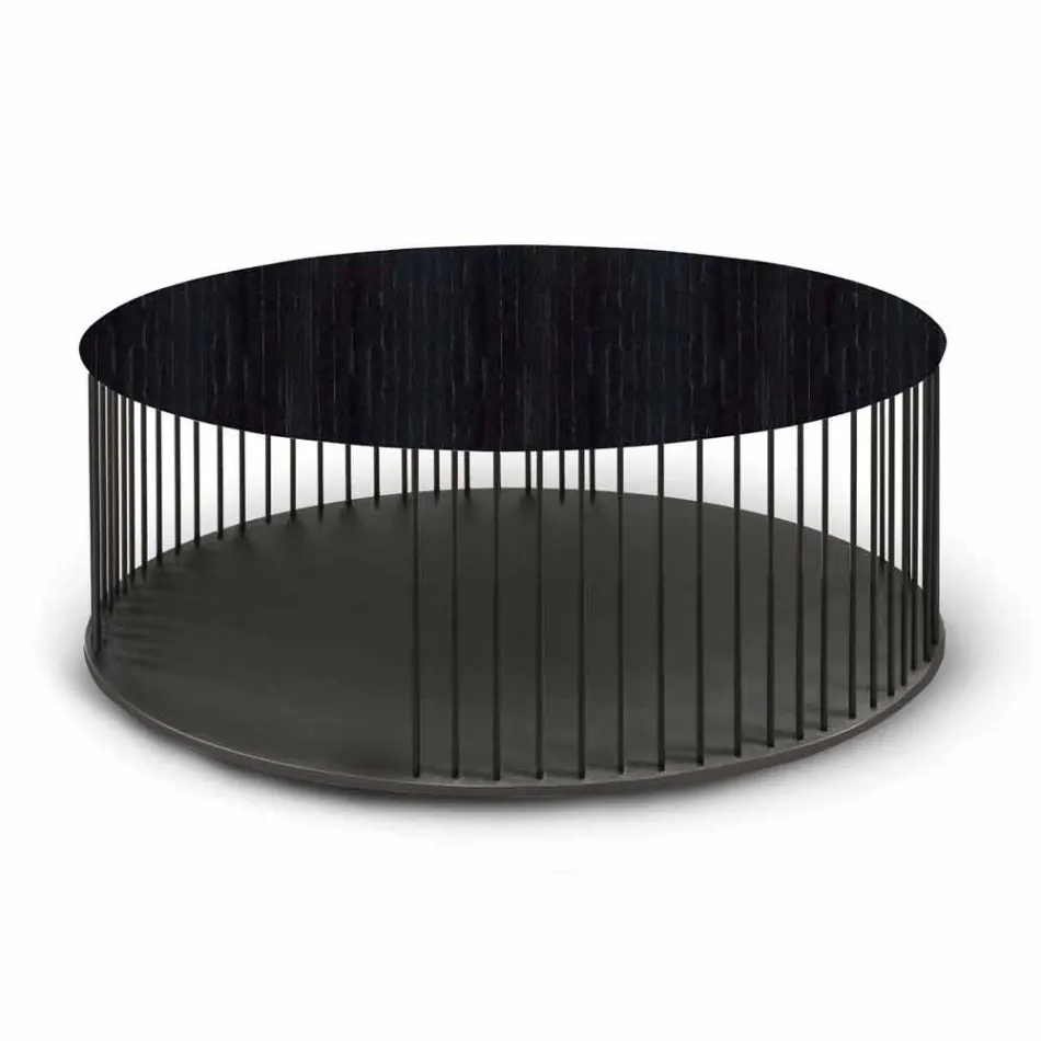 Konferenční stolek s kulatým dřevěným topem vyrobené v Itálii - Montebianco Viadurini