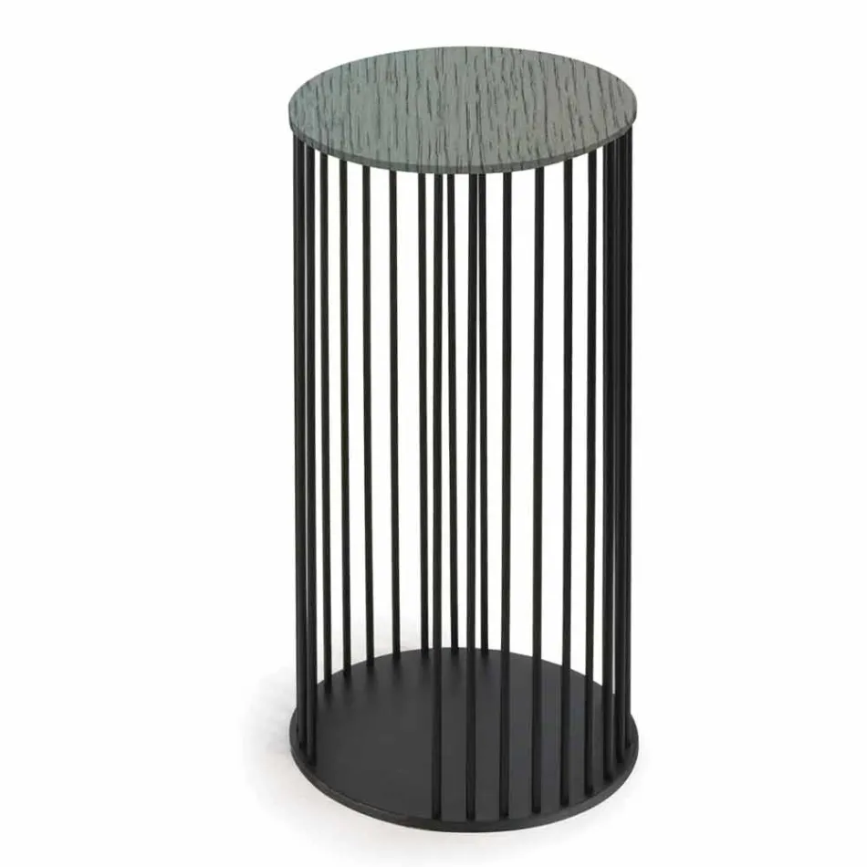 Konferenční stolek s kulatým dřevěným topem vyrobené v Itálii - Montebianco Viadurini