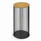 Konferenční stolek s kulatým dřevěným topem vyrobené v Itálii - Montebianco Viadurini