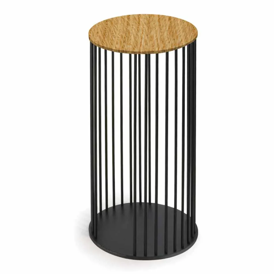 Konferenční stolek s kulatým dřevěným topem vyrobené v Itálii - Montebianco Viadurini