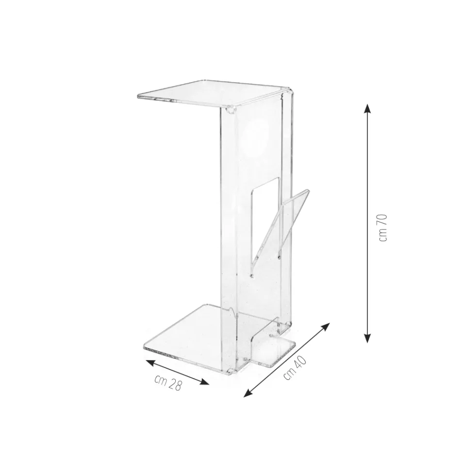 Konferenční stolek s plexisklovým stojanem na časopisy Made in Italy - Belle Viadurini