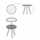 Designový konferenční stolek s kulatou deskou a nohama z masivního dřeva - Salerno Viadurini